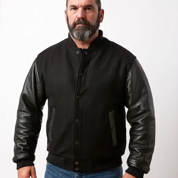 Harley Davidson Jacket Mens Leather/Wool Blend Varsity Jacket Sz S (runs big) - Picture 1 of 7